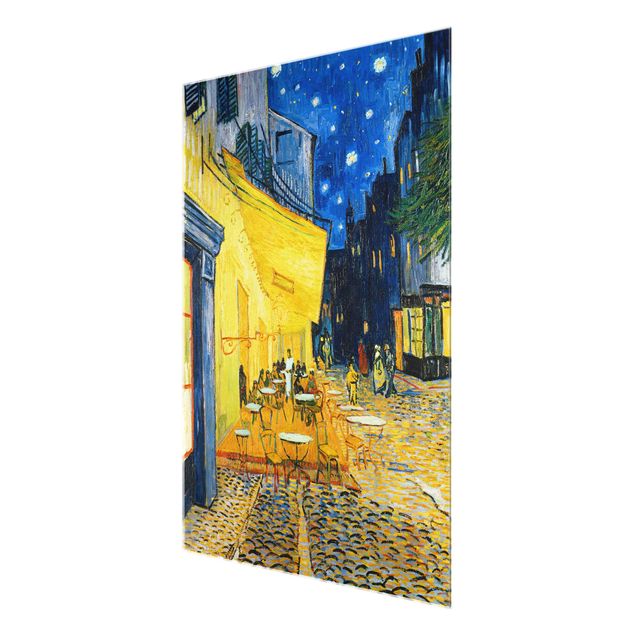 Glasbild - Kunstdruck Vincent van Gogh - Café-Terrasse am Abend in Arles - Post-Impressionismus Hoch 3:4