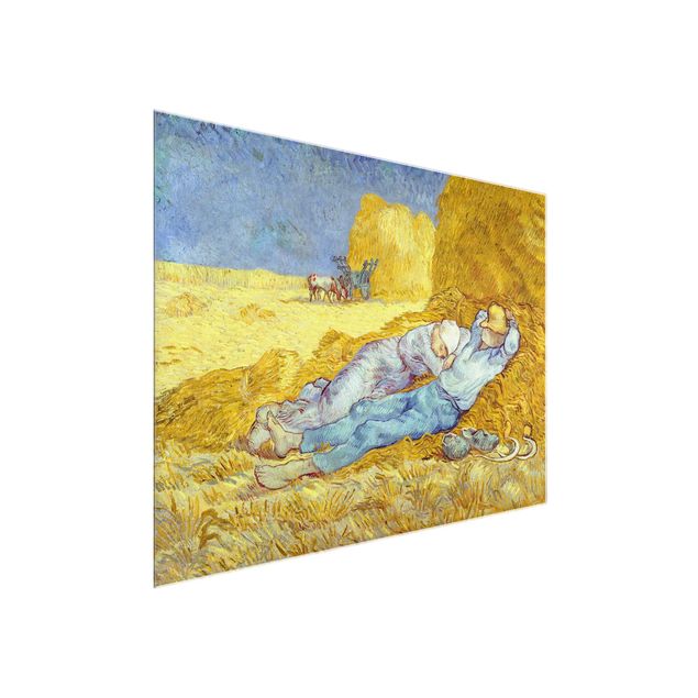 Glasbild - Kunstdruck Vincent van Gogh - Das Mittagsschläfchen - Post-Impressionismus Quer 4:3