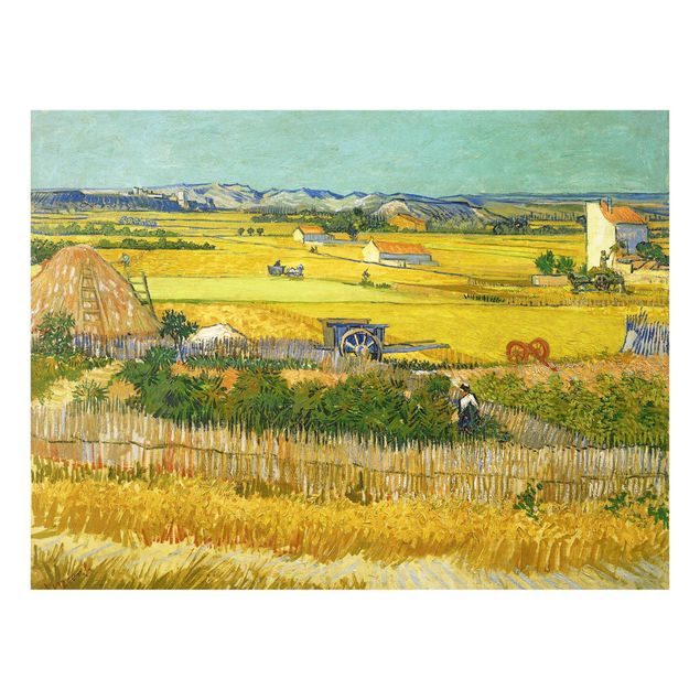 Glasbild - Kunstdruck Vincent van Gogh - Die Ernte - Post-Impressionismus Quer 4:3