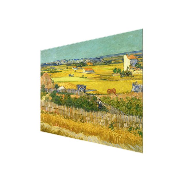 Glasbild - Kunstdruck Vincent van Gogh - Die Ernte - Post-Impressionismus Quer 4:3