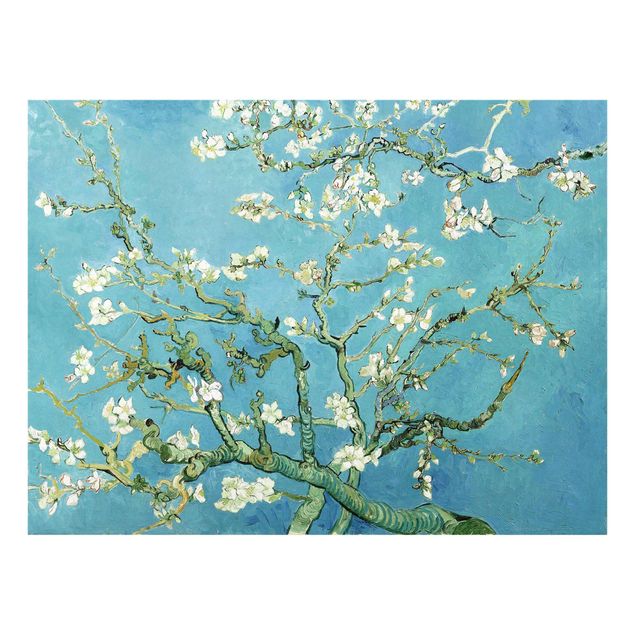 Glasbild - Kunstdruck Vincent van Gogh - Mandelblüte - Post-Impressionismus Quer 4:3