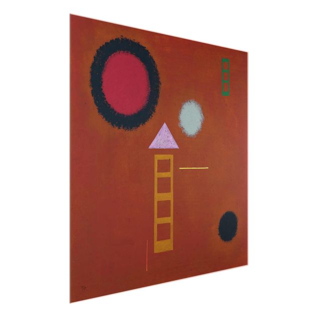 Glasbild - Kunstdruck Wassily Kandinsky - Beruhigt - Expressionismus Quadrat 1:1