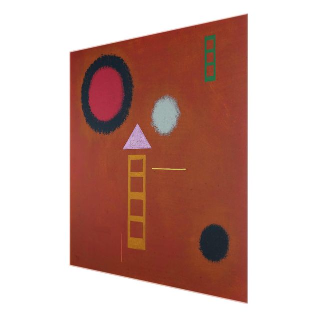 Glasbild - Kunstdruck Wassily Kandinsky - Beruhigt - Expressionismus Quadrat 1:1
