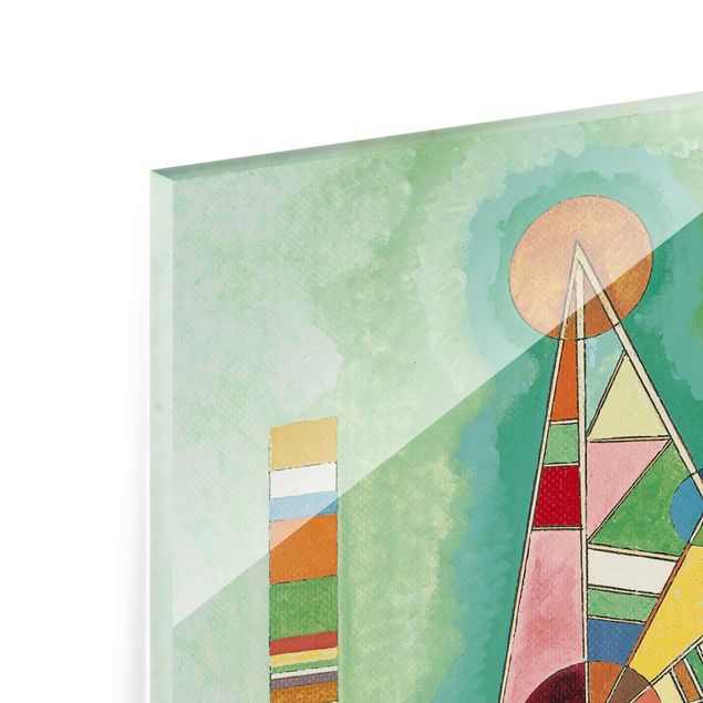 Glasbild - Kunstdruck Wassily Kandinsky - Bunt im Dreieck - Expressionismus Hoch 3:4