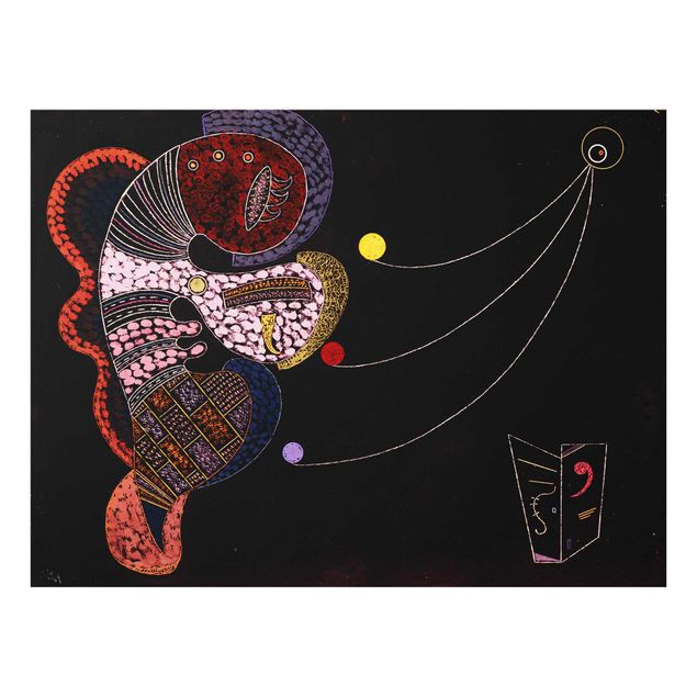 Glasbild - Kunstdruck Wassily Kandinsky - Großes und Winziges - Expressionismus Quer 4:3