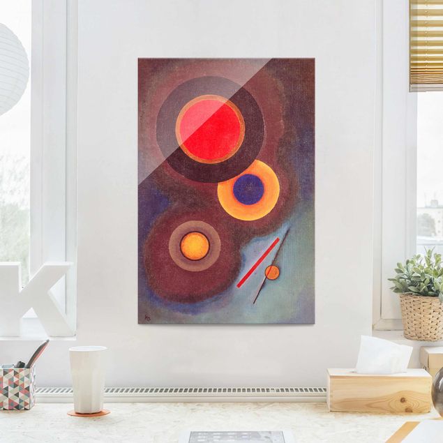 Glasbild - Kunstdruck Wassily Kandinsky - Komposition mit Kreisen und Linien - Expressionismus Hoch 2:3