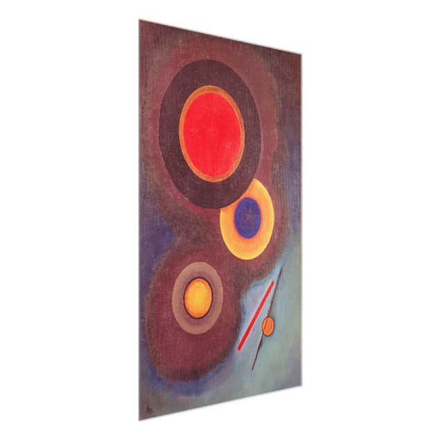 Glasbild - Kunstdruck Wassily Kandinsky - Komposition mit Kreisen und Linien - Expressionismus Hoch 2:3