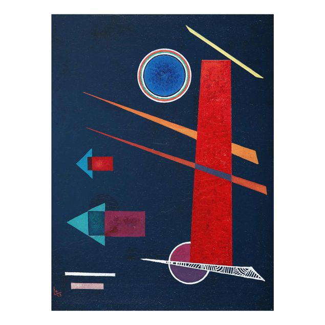Glasbild - Kunstdruck Wassily Kandinsky - Mächtiges Rot - Expressionismus Hoch 3:4