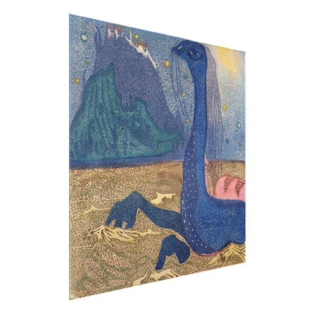 Glasbild - Kunstdruck Wassily Kandinsky - Mondnacht - Expressionismus Quadrat 1:1