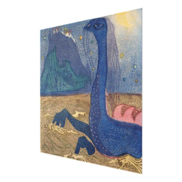 Glasbild - Kunstdruck Wassily Kandinsky - Mondnacht - Expressionismus Quadrat 1:1