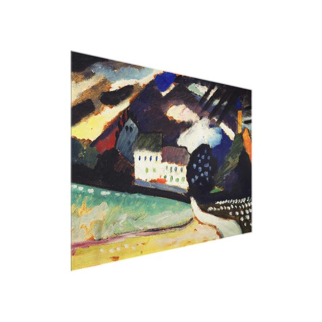 Glasbild - Kunstdruck Wassily Kandinsky - Murnau, Schloss und Kirche II - Expressionismus Quer 4:3