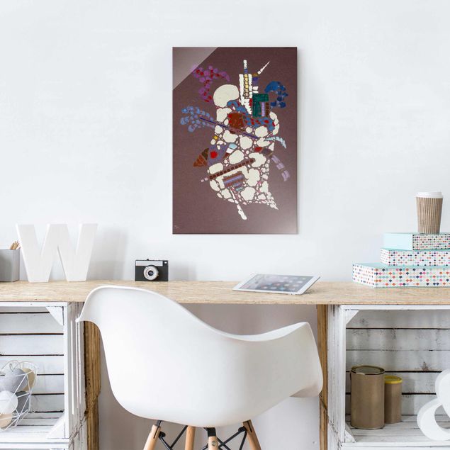 Glasbild - Kunstdruck Wassily Kandinsky - Taches Grises (Graue Flecken) - Expressionismus Hoch 2:3
