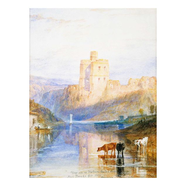Glasbild - Kunstdruck William Turner - Norham Castle - Romantik Hoch 3:4