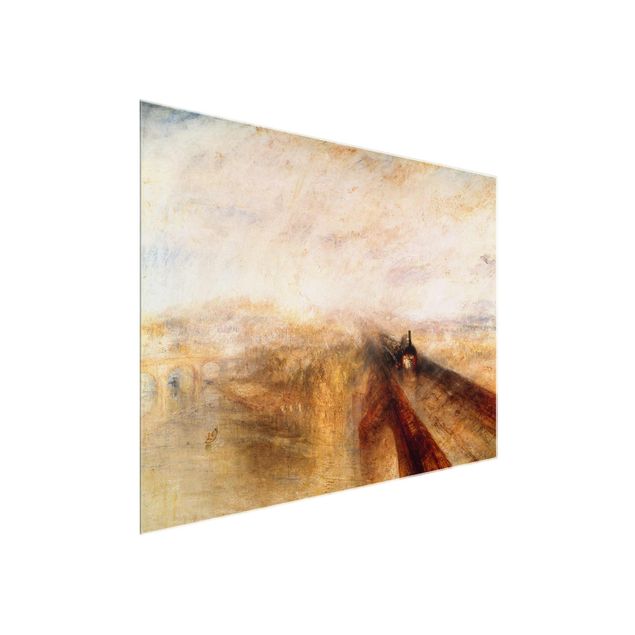 Glasbild - Kunstdruck William Turner - Regen, Dampf und Geschwindigkeit - Romantik Quer 4:3
