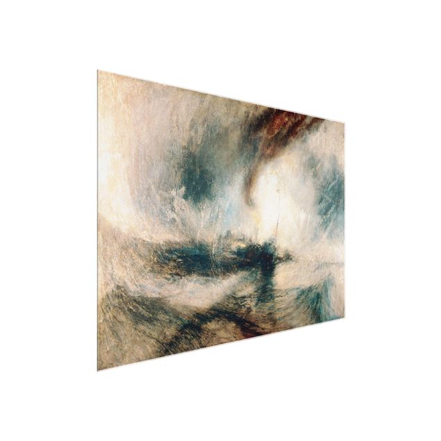 Glasbild - Kunstdruck William Turner - Schneesturm über dem Meer - Romantik Quer 4:3