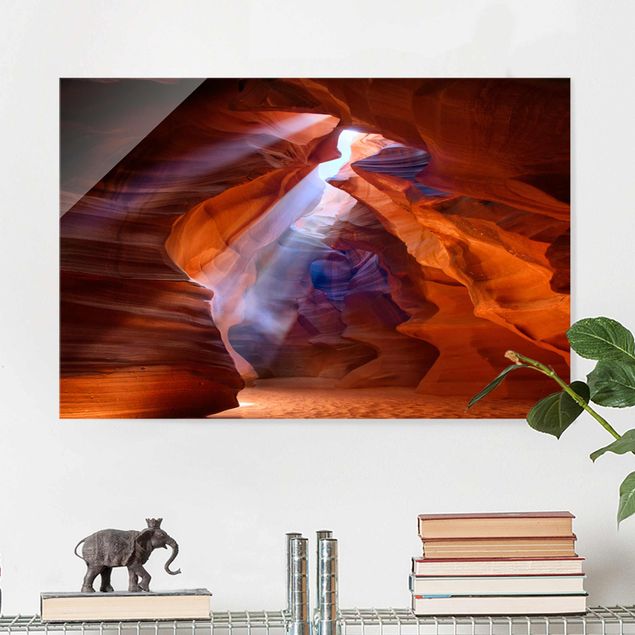 Glas Magnettafel Lichtspiel im Antelope Canyon