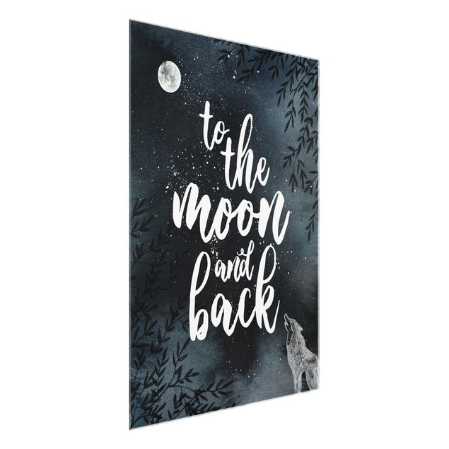 Glasbild - Love you to the moon and back - Hochformat 4:3