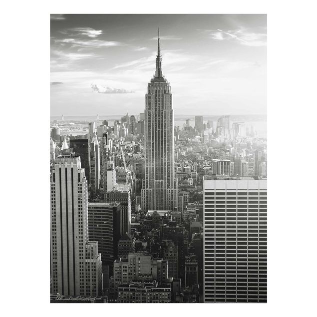 Glasbild New York - Manhattan Skyline - Hoch 3:4