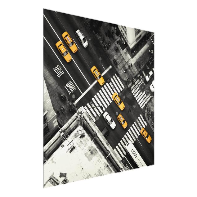 Glasbild - New York City Cabs - Quadrat 1:1