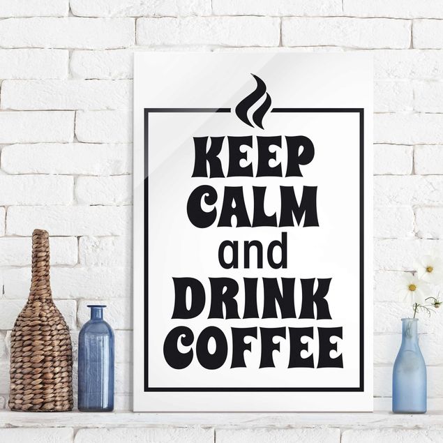 Magnettafel Glas Keep Calm And Drink Coffee