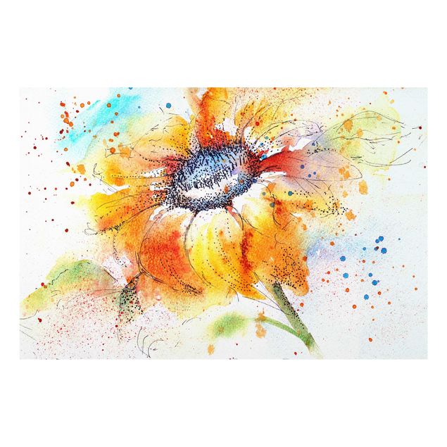 Glasbild - Painted Sunflower - Quer 3:2