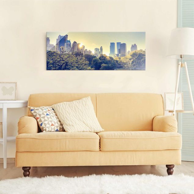Glasbild - Peaceful Central Park - Panorama Quer