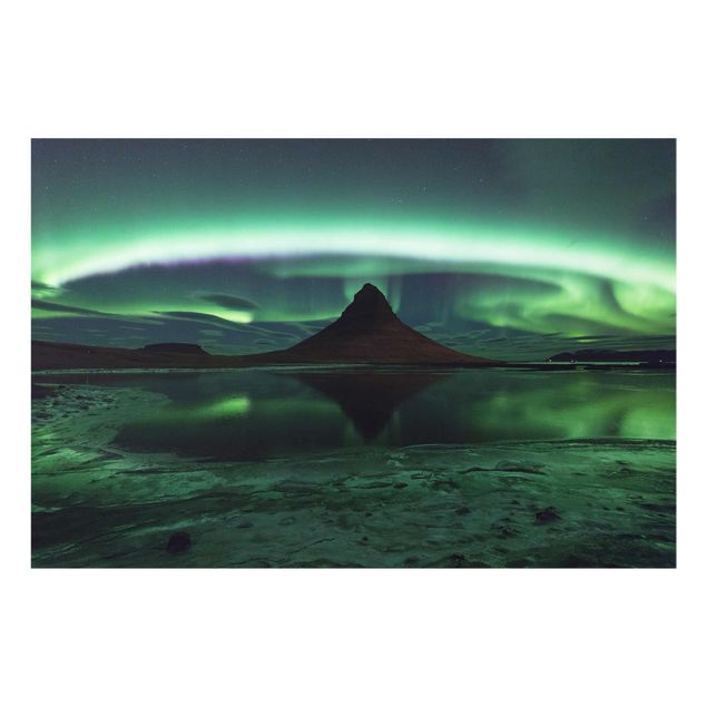 Glasbild - Polarlicht in Island - Quer 3:2
