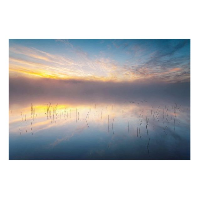 Glasbild - Sonnenaufgang schwedischer See - Querformat 2:3