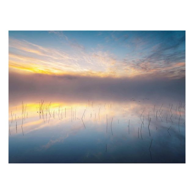 Glasbild - Sonnenaufgang schwedischer See - Querformat 3:4