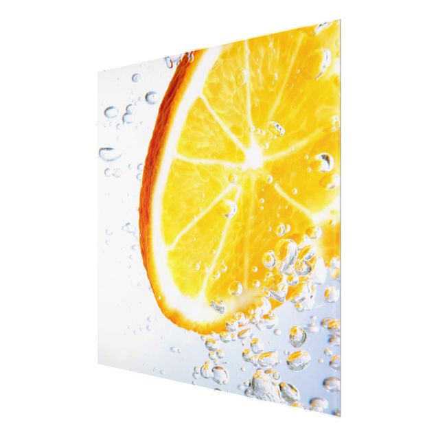 Glasbild Küche - Splash Orange - Quadrat 1:1