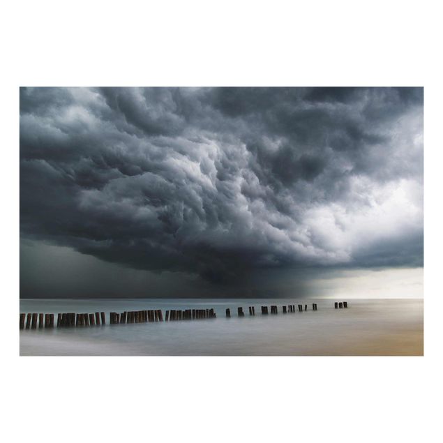 Glasbild - Sturmwolken über der Ostsee - Querformat 2:3