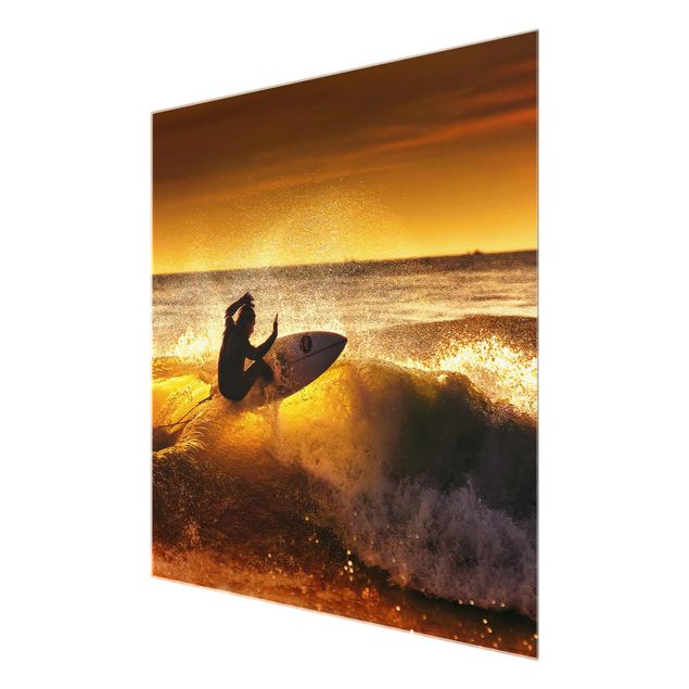 Glasbild - Sun, Fun and Surf - Quadrat 1:1