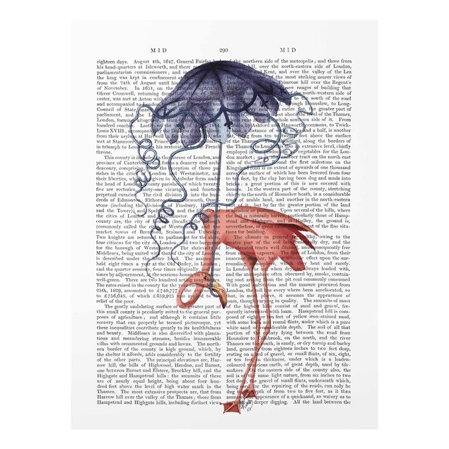 Glasbild - Tierlektüre - Flamingo mit Regenschirm - Hochformat 4:3