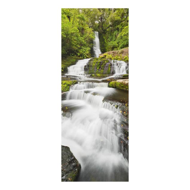 Glasbild - Upper McLean Falls in Neuseeland - Panel