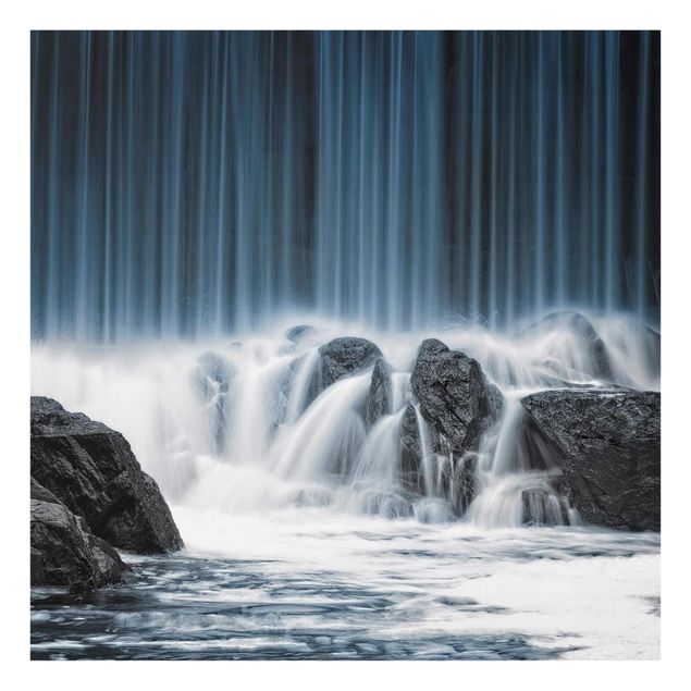 Glasbild - Wasserfall in Finnland - Quadrat 1:1