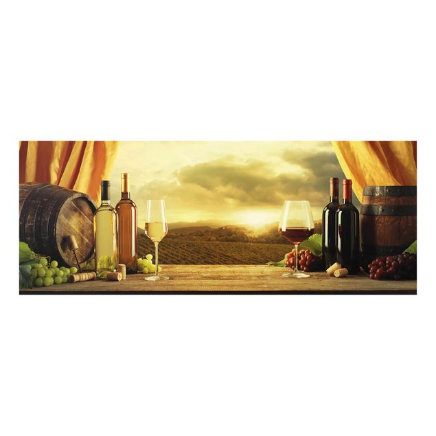 Glasbild - Wein mit Ausblick - Panorama