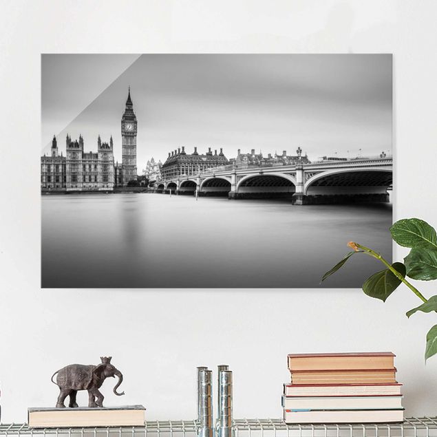 Glas Magnettafel Westminster Brücke und Big Ben