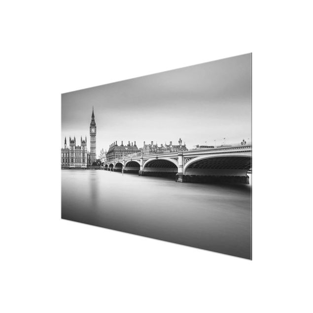 Glasbild - Westminster Brücke und Big Ben - Querformat 2:3