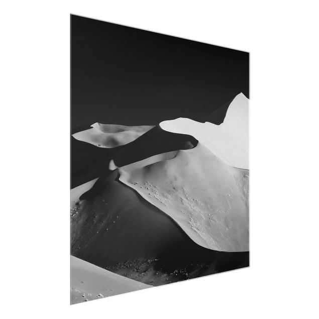 Glasbild - Wüste - Abstrakte Dünen - Quadrat 1:1