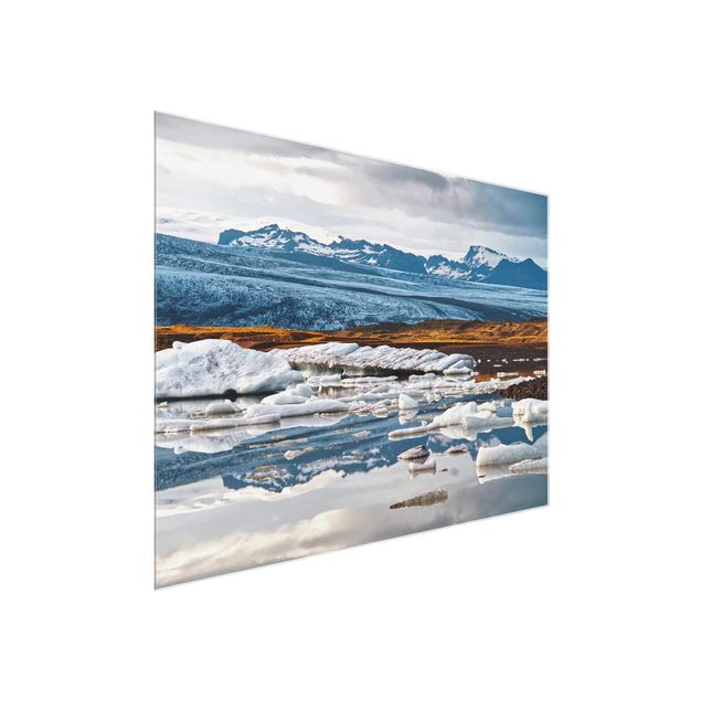 Glasbild - Gletscherlagune - Querformat