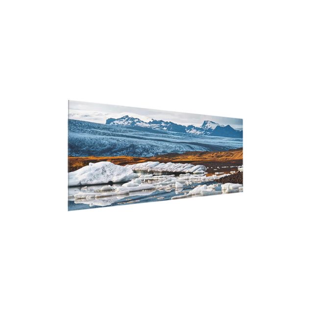 Glasbild - Gletscherlagune - Panorama