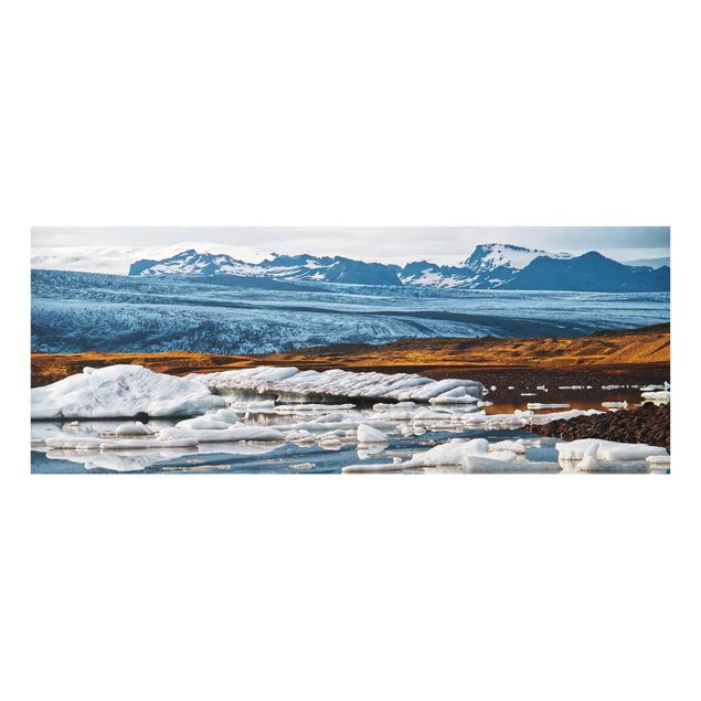 Glasbild - Gletscherlagune - Panorama
