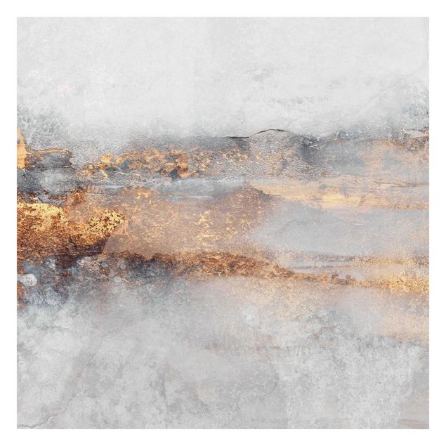 Fototapete - Gold-Grauer Nebel