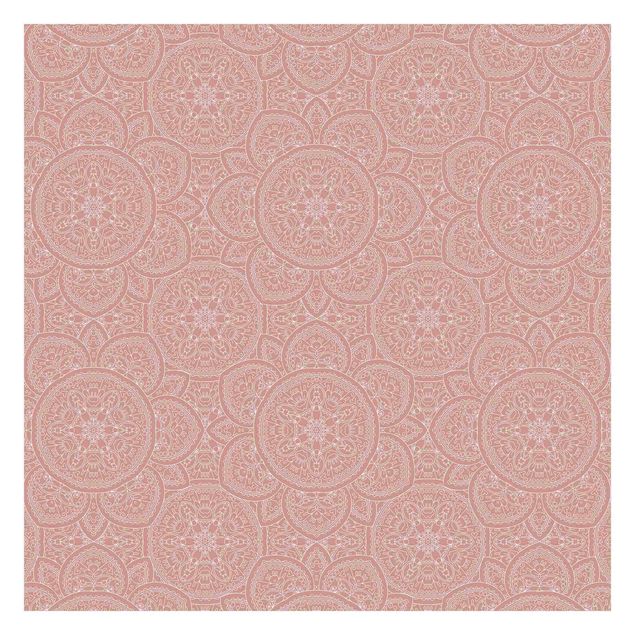 Fototapete - Große Mandala Muster in Altrosa