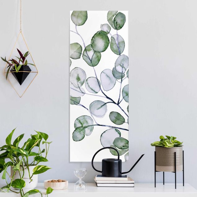 Magnettafel Glas Grünes Aquarell Eukalyptuszweig