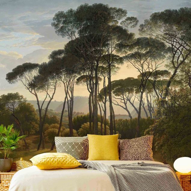 Fototapete - Hendrik Voogd Landschaft mit Bäumen in Öl