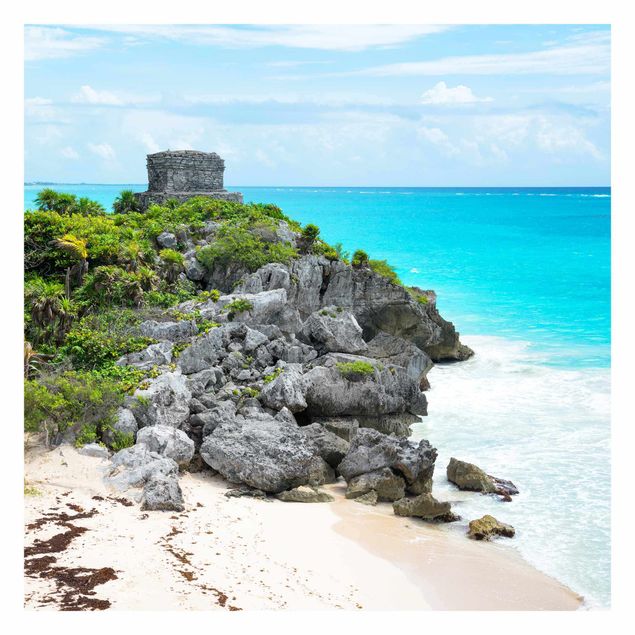 Fototapete - Karibikküste Tulum Ruinen