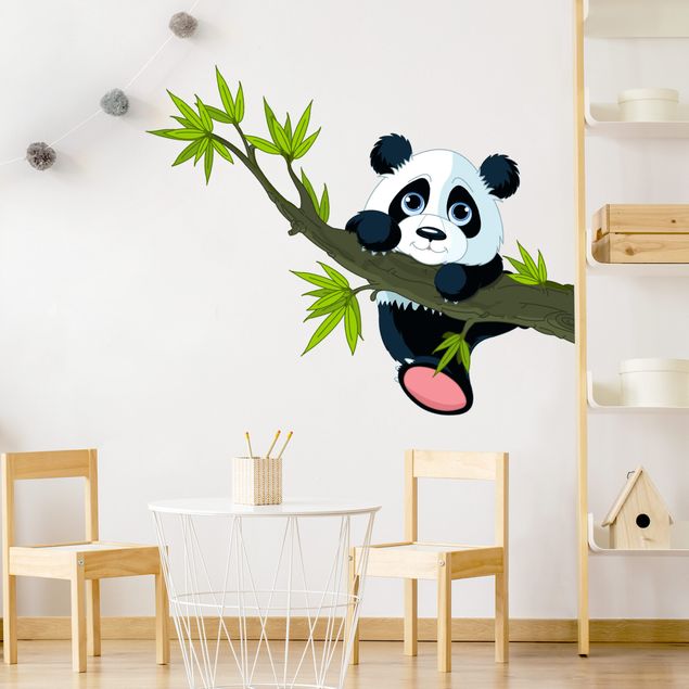 Baum Wandtattoo Kletternder Panda