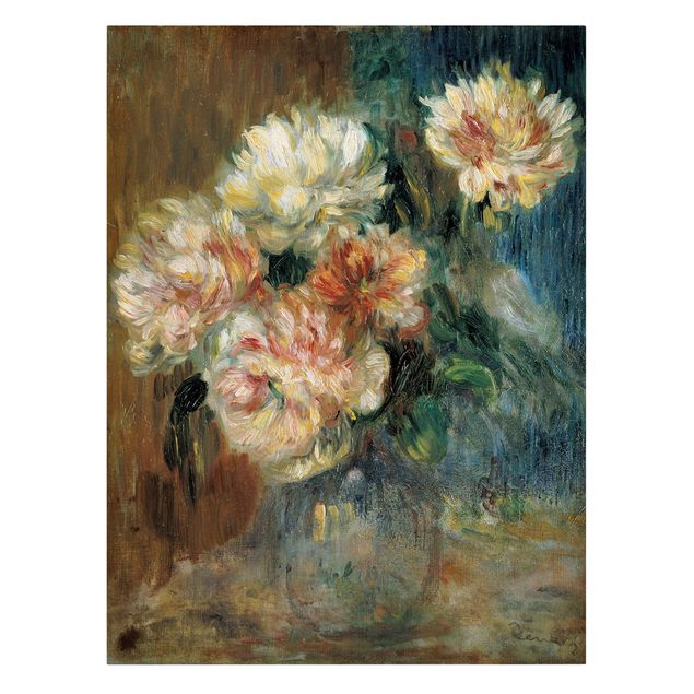 Leinwandbild - Auguste Renoir - Vase mit Pfingstrosen - Hoch 3:4