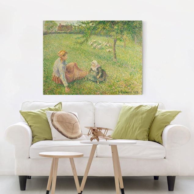 Leinwandbild - Camille Pissarro - Die Gänsehirtin - Quer 4:3